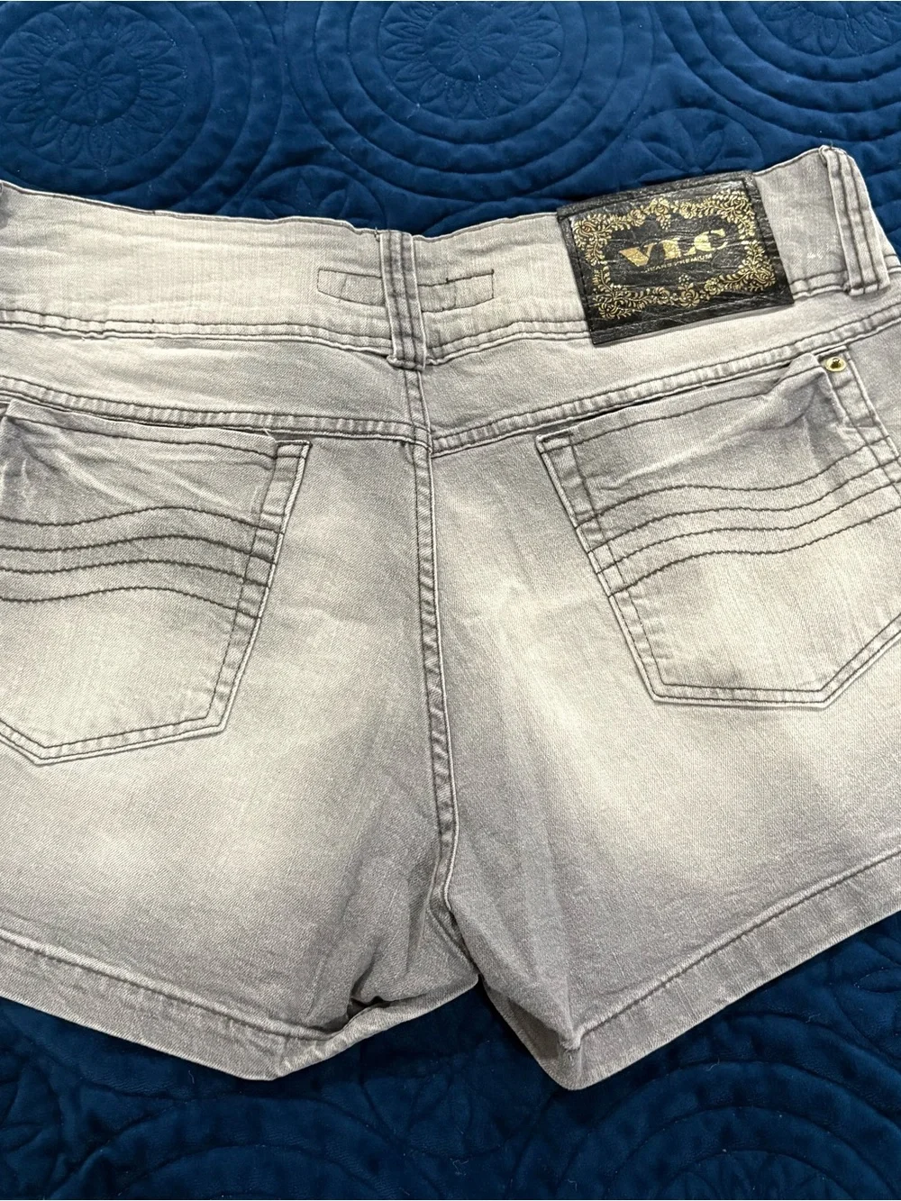 High-Waist Light Gray Women’s Denim Shorts